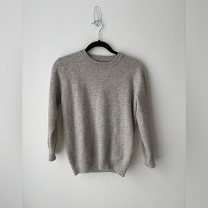 Soft Grey Wool Blend Crewneck Sweater Minimalist Capsule Wardrobe